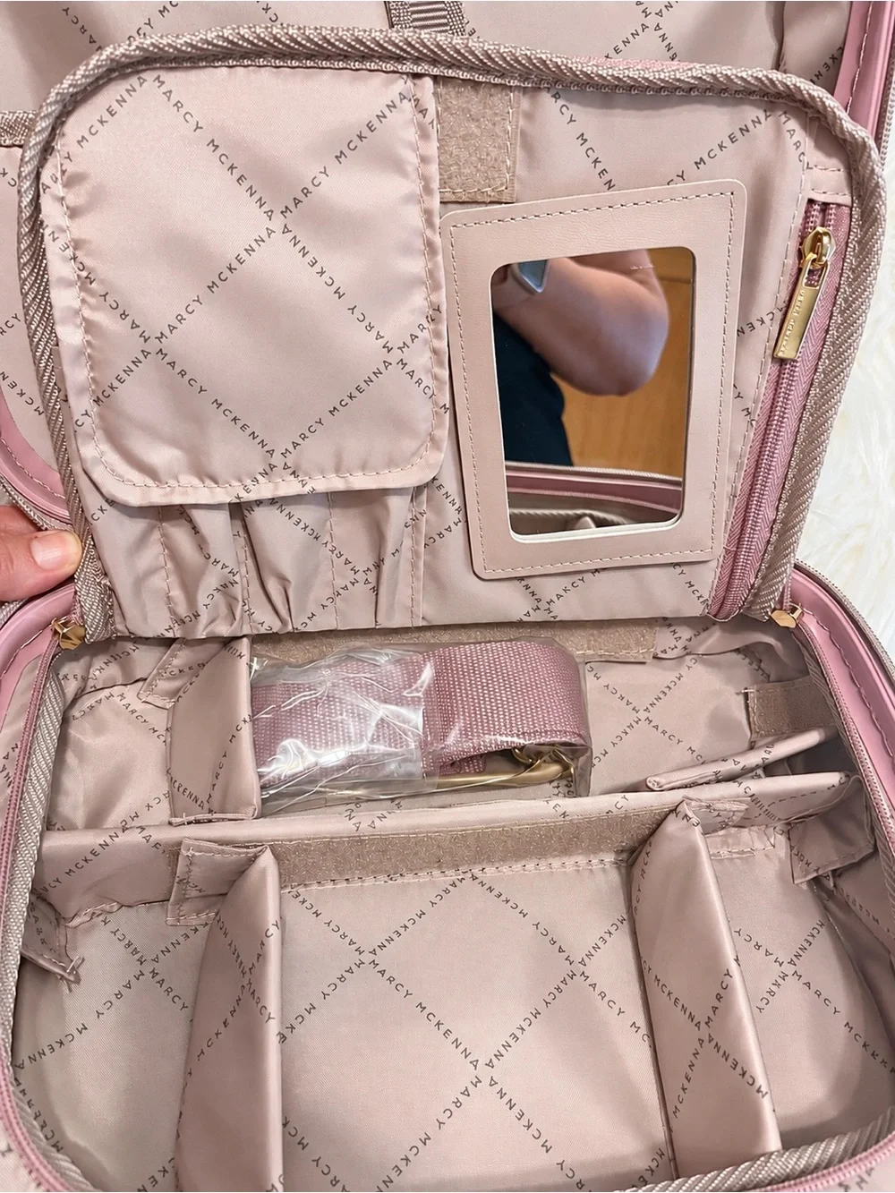 Marcy McKenna Essentials Milan Beauty Case Blush Pink Rose Gold NWT